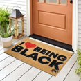 thumbnail image 6 of 16x24 Inch Stain and Fade Resistant Coir Mat Thin Front Door Mats Spring Door Rugs Indoor Entrance Door Mat Indoor Entrance and Outside Doormat Doormat for Outdoor Entrance, I LOVE BEING BLACK, 6 of 6