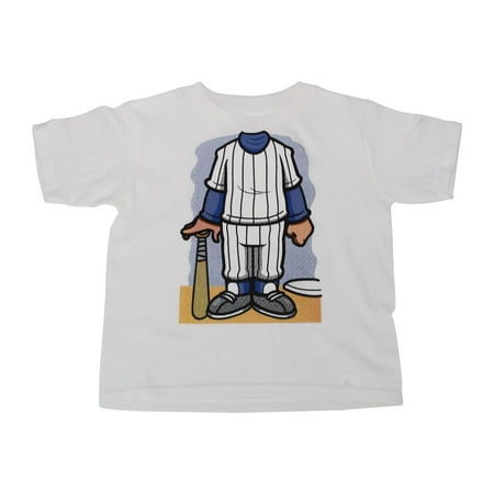 Little Boys White Baseball Player Short Sleeve T-Shirt