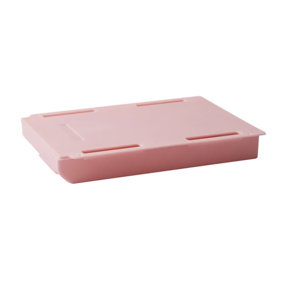 Organizador deslizable autoadhesivo debajo del escritorio, caja de almacenamiento extraíble oculta para herramientas de maquillaje, bolígrafos y artículos de papelería.