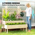 thumbnail image 4 of Natural 2-Tier Raised Garden Bed with Trellis Elevated Planter Box for Climbing Plants Vegetables & Flowers, 4 of 10