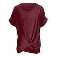 thumbnail image 4 of Summer Tops for Women T Shirts For Everyday Comfort And Style Versatile Casual Tops Any Occasion Casual Wear Women Summer Top V Neck Small Fit Long Sleeve Dress Blouse Shirts And Red M, 4 of 5