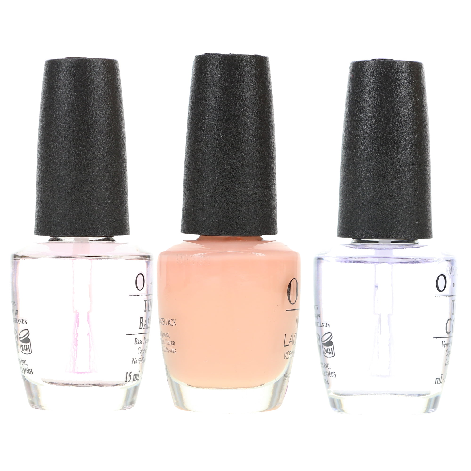OPI Bubble Bath 0.5 oz, Top Coat 0.5 oz & Natural Nail Base Coat 0.5 oz Combo Pack