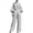 Gray, variant on Women's 2-Piece Set Chiffon Two-Piece Outfit Stand Collar Set Puff Sleeve Pants Set Wide-Leg Work Outfit Elegant Matching Set High Waisted Solid Color, Pink