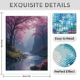 thumbnail image 3 of Diamond Art Kits for Adults - 5d Pink Cherry Blossom River Scene Diamond Painting for Adults, Diamond Art for Adults Beginners, Diamond Painting Kits for Adults for Home Wall Decor, 3 of 7