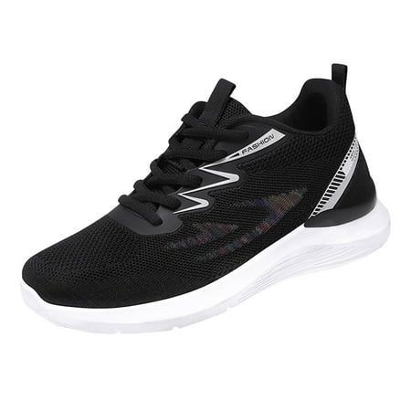 

Sneakers for Women Fashion Autumn Women Sports Shoes Flat Lightweight Mesh Comfortable Wave Stripes Simple Style Womens Sneakers Mesh Black 39
