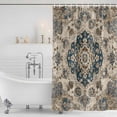 thumbnail image 4 of Blue Brown Boho Waterproof Fabric Shower Curtain,Ethnic Vintage Southwestern Geometric Waterproof Fabric Shower Curtain for Bathroom Curtains Bathtubs Shower Curtains with 12 Hooks Standard 72x72, 4 of 8