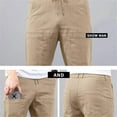 Men's Cargo Pants Drawstring High Waisted Hiking Pants Wide Leg Active