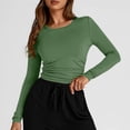thumbnail image 2 of ATENAR Womens Tops,Tops for Women,Soft,Stretch Fabric,Warm,Comfort Fit,Army Green,XXL(US:12), 2 of 7
