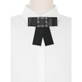 thumbnail image 4 of INSPIRE CHIC Women's Large Solid Color Bow Square Rhinestone Brooch Ties for Retro Chic Black, 4 of 4