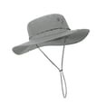 thumbnail image 3 of Milaget Bucket Hat Sunhat with Strings Adjustable Foldable Breathable Wide Brim Sun Hat S Light Gray, 3 of 9