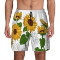 thumbnail image 3 of Uemuo Plump Sunflower And Sketch Pattern Mens Swim Trunks Quick Dry Board Shorts with Mesh Lining, Stretch Beach Shorts Quick Dry No-Chafing Board Shorts-Medium, 3 of 9