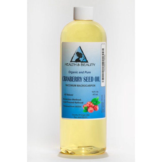 Huile de Graines de Canneberge Raffinée Biologique Pressée à Froid premium Naturelle 100 % pure 32 oz