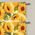 thumbnail image 5 of 2 Panels Yellow Sunflower Curtain Valance for Windows, Retro Rustic Floral Plants Rod Pocket Short Window Treatment Decor Drapes for Kitchen, Bathroom, 54" X 18", 5 of 6