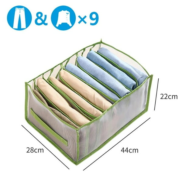 Organizador de ropa, caja de almacenamiento de Jeans, armario de ropa con compartimentos, calcetines, ropa interior, sujetadores