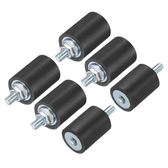 6 Pack M4x10mm Thread Studs Rubber Shock 15x20mm Male Female 6 Pack M4 Lock Nuts
