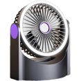 thumbnail image 1 of Rotating Desk Fan, Quiet and Adjustable, 16 x 13 x 9 cm, with Hanging Lighting, Compact Cooling Device, 180 Degree Rotation., 1 of 5