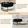 thumbnail image 4 of Modern Round Nesting Coffee Tables Lift-top Flexibility Adjustable Table With 2 Drawers Large Storage Furniture, 4 of 9