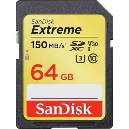 Sandisk Extreme SDXC Memory Card, 64GB, UHS-I (SDSDXV6-064G-ANCIN) - (Open Box)