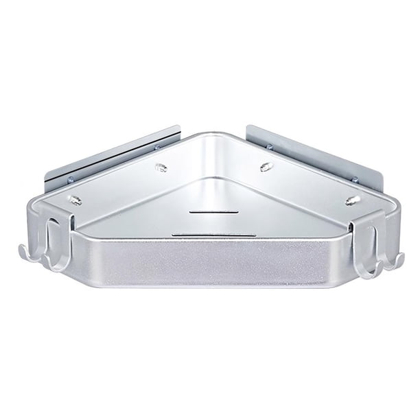 Estante Triangular Para Productos Básicos, De Aluminio Ahuecado, Sin Perforaciones, Con Ganchos, Soporte De Estante De Almacenamiento Colgante Para Cocina, Baño, Esquina De Pared seitruly HA027312-02