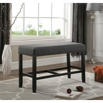 CoSoTower Fabric Counter Height Dining Bench with Nailhead Trim, Grey