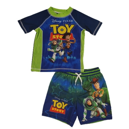 

Disney Pixar Toy Story Boys Swimming Trunks and Rash Guard Shirt Toddler Two Piece Swim Set