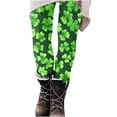 thumbnail image 5 of Womens St Patricks Day Yoga Pants Fashion Print Stretchy Slim Fit Leggings for Casual Lounge Athletic Activities (S, Green), 5 of 6