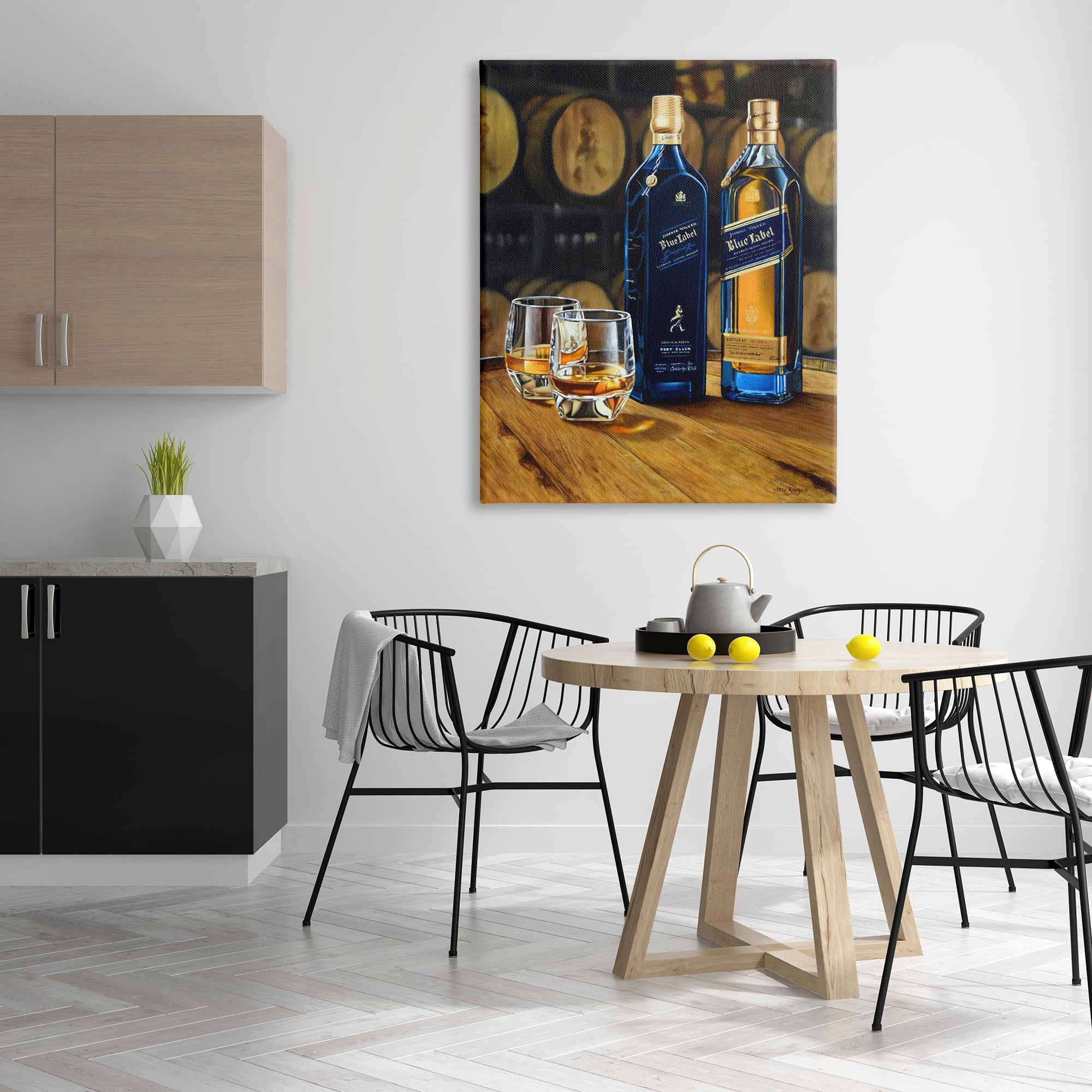 Stupell Industries Whiskey Glasses Still Life Food & Beverage Painting Gallery Wrapped Canvas Print Wall Art, 36 x 48