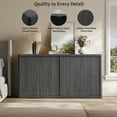 thumbnail image 4 of SICOTAS 66.3"W Large Kitchen Sideboard Buffet Cabinet with 4 Fluted Doors & Adjustable Shelves, Oversized Console Cabinet with Storage for Living Room, Coffee Bar Station for Dining Room, Black, 4 of 9