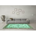 thumbnail image 3 of Ahgly Company Machine Washable Indoor Rectangle Abstract Turquoise Blue Modern Area Rugs, 2' x 3', 3 of 4