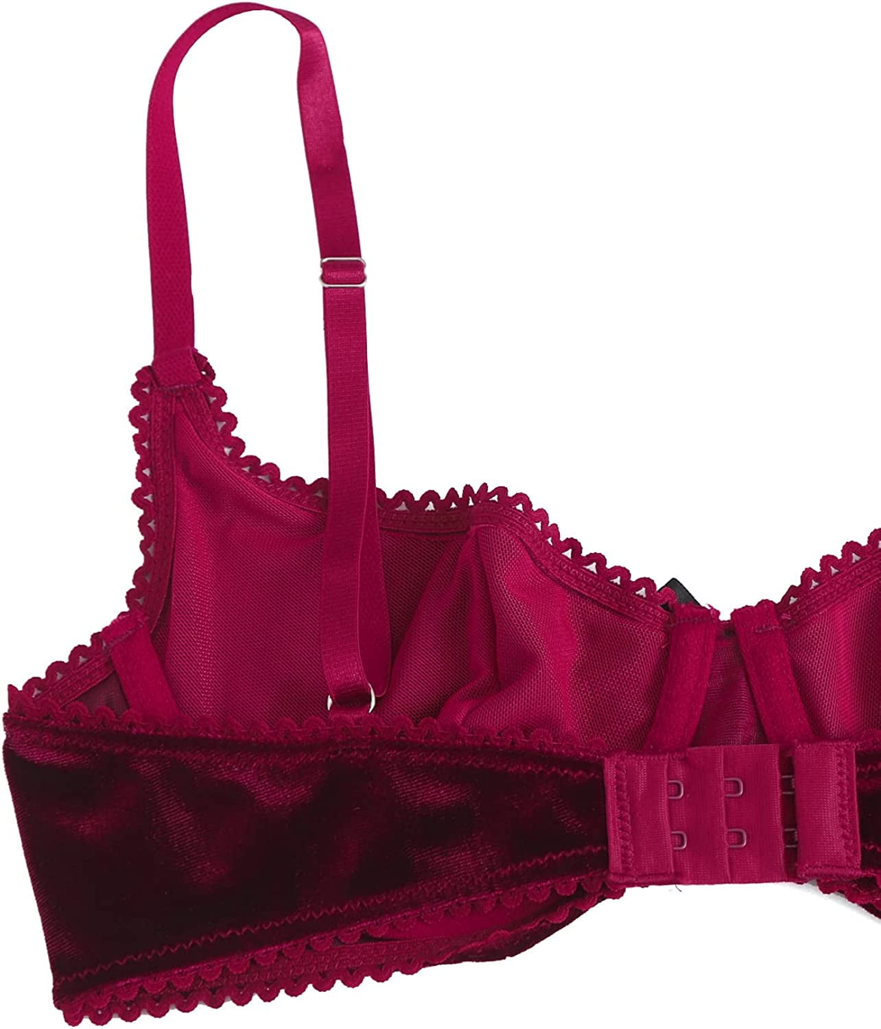 SweatyRocks Women's Sexy Velvet Underwire Bra and Panty Set Bow Knot 2  Piece Lingerie Set 