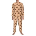 thumbnail image 3 of Fotbe Turkey And Autumn Leaves Pijama de Hombre con Estampado de Manga Larga, Conjunto de 2 Piezas, Ropa de Dormir Suave y Cómoda con Bolsillos-Large, 3 of 7