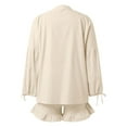 thumbnail image 3 of MAIHAN Women’s 2 Piece Lounge Tracksuit Outfit Sets Long Sleeve Elastic Waist Shorts Suit Women Shorts Sets Outfits Summer Travel Outfits for Women Two Piece Outfit, 3 of 3