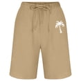 thumbnail image 4 of Mens Shorts Shorts Resort 3D Printed Shorts Elastic Waist Drawstring Boxer Shorts Khaki M, 4 of 6