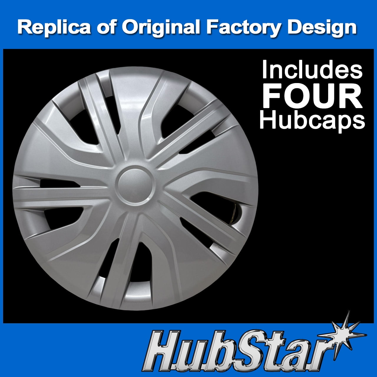 HubStar Hubcap for Mitsubishi Mirage 2017-2024  - Premium Replica 14-inch Replacement Set