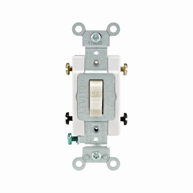Interruptor de doble polo Leviton 20A AC Quiet Light Almond