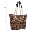 thumbnail image 6 of Montana West Tote Bag for Women Chain Top-handle Handbags, Leopard, 6 of 7
