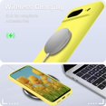 thumbnail image 5 of KOMI for Google Pixel 8 Case, Silicone Phone Case with 2 Screen Protector, Soft Anti-Scratch Microfiber Lining, Full Body Shockproof Slim Cover Support Wireless Charging, Yellow, 5 of 5