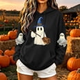 thumbnail image 2 of Jsaierl Halloween Sweatshirts Women Plus Size Ghost Graphic Pullover Hoodies Fall Holiday Long Sleeve Sweater Tops Halloween Costumes, Sizes S-2XL, 2 of 6