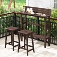 thumbnail image 4 of Costway Table de Bar d'Extérieur de 48 Pouces avec Tablette de Rangement et Patins de Pieds Ajustables pour Spa Brun, 4 of 10
