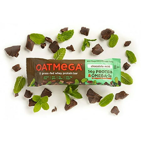 Oatmega Grass Fed Whey Protein Bars Variety Pack ALL 8 FLAVORS Omega 3s Gluten Free Low