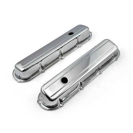 Speedmaster PCE314.1059 Compatible with Cadillac 368 425 500 1968-84 Chrome Steel Valve Covers - Short w/ Hole