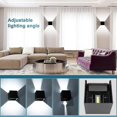 thumbnail image 3 of Aplique de pared interior 10W 2 piezas Impermeable IP65 Ángulo de haz ajustable Aplique de pared moderno Blanco frío 6000K, 3 of 5