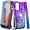 Blue, variant on Compatible with Samsung Galaxy A35 5G Case with Tempered Glass Screen Protector, Ring Holder/Wrist Strap, Nagebee Glitter Liquid Floating Waterfall Cute Phone Cover (Aqua/Purple)