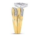 thumbnail image 4 of 10K Yellow Gold His Hers Round Diamond Cluster Wedding Set 1/3ctw, Women's Size: 5-10, Men's Size: 7-13, 4 of 4