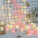thumbnail image 4 of Guirnalda de luces rosas, 10 LED, funciona con pilas, color blanco cálido, ideal para decorar el jardín, bodas, San Valentín y Navidad (blanco y rosa)., 4 of 5