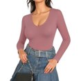 thumbnail image 2 of ORUYROP Combinaison à Manches Courtes et Manches Courtes Deep V Neck pour Vêtements pour Femmes, 2 of 5