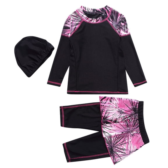 EnJoCho Musli𝗆 Kids Girls Full Coverage Swimsuit Long Sleeve Islami𝖼 Bathing Suit Modest Swimwear Quick-Dry Sun Protection Hijab Swim Wear