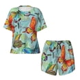 thumbnail image 4 of Picia Retro Seamless Flying Butterflies Pajamas Sets for Women Soft Short-Sleeved Pjs with Lounge Shorts Two Piece Sleepwear-4X-Large, 4 of 9