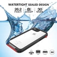 thumbnail image 2 of BELTRON aquaLife Waterproof, Shock & Drop Proof, Dirt Proof, Heavy Duty Case for iPhone 7/8 IP68 Rated, MIL-STD-810G Certified Features: 360 Watertight Sealed Design Black/Red, 2 of 9