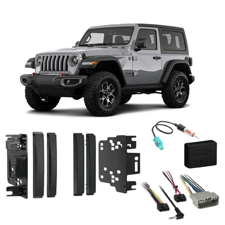Jeep Wrangler & Unlimited 2017-2018 Double DIN Stereo Radio Install Dash Kit